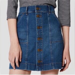 Ann Taylor Blue Denim A-Line Skirt EUC